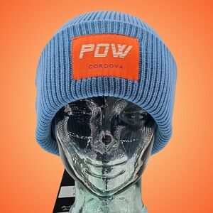 Cordova Hat Beanie Storm Blue Wool & Cashmere Blend The Pow Knit Outdoor Winter